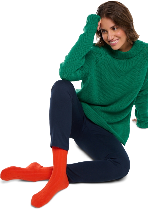 Cashmere & Elastaan accessoires sokken dragibus w bloody orange 35 38